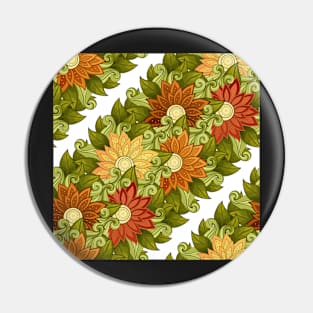 Summer Pattern with Floral Motifs Pin