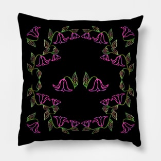 floral pattern of hand drawn flowers sketch elements illustration Pillow