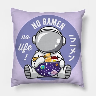 Astronaut eating ramen cute noodles in space Pillow