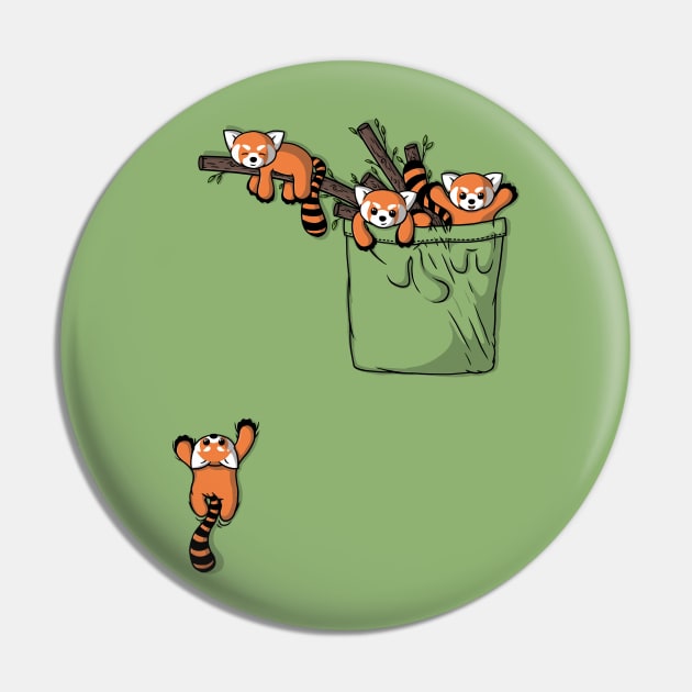 Pocket Red Panda Bears Pin by Beka