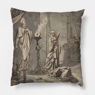 Witch of Endor by Ary Scheffer Pillow