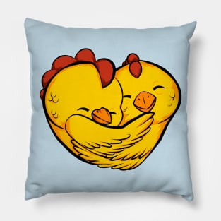 cute, funny and loving chickens Pillow