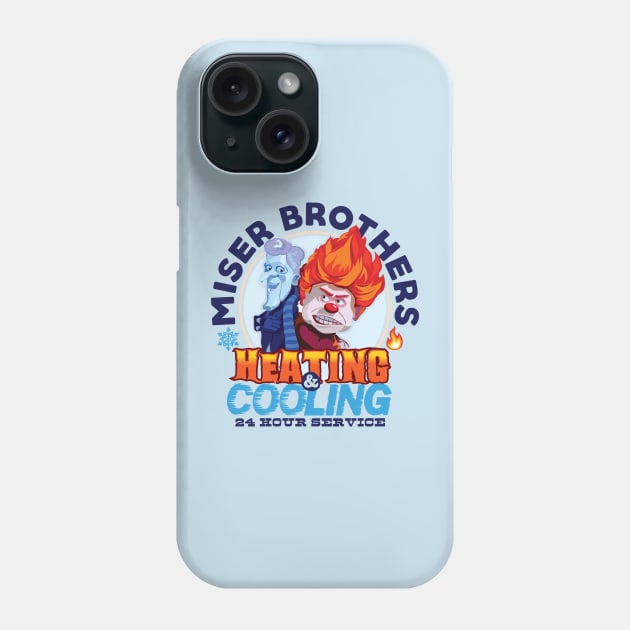 Miser Brothers Heating & Cooling Phone Case by MindsparkCreative