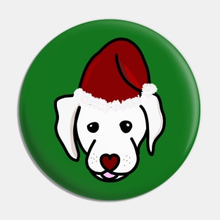 Puppy christmas bonnet (green traditional xmas) Pin