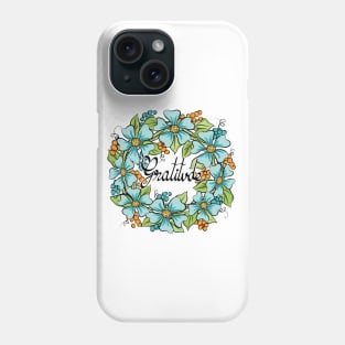 Gratitude Floral Wreath Art Phone Case