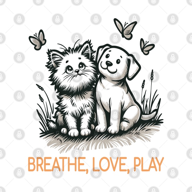 Breathe Love Play - Whiskers & Wags by maknatess