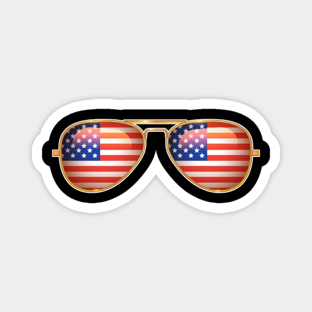 Sunglasses Patriotic USA Flag Magnet by sumikoric