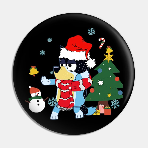 Blueys Dad And Funny Family Merry Christmas Pin by Iluminater