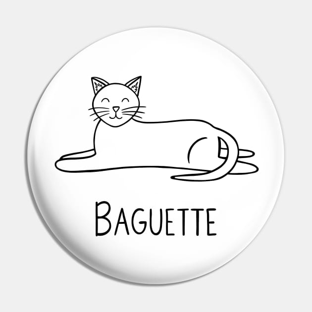 Baguette (black) Pin by carolinewillustration