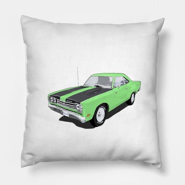 Lime Green Car Pillow by curtskartoons