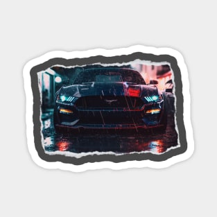 Mustang Inspired Glossy Black Sports Car Magnet