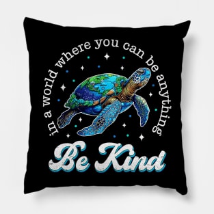 Be Kind Restore Earth Sea Turtle Pillow