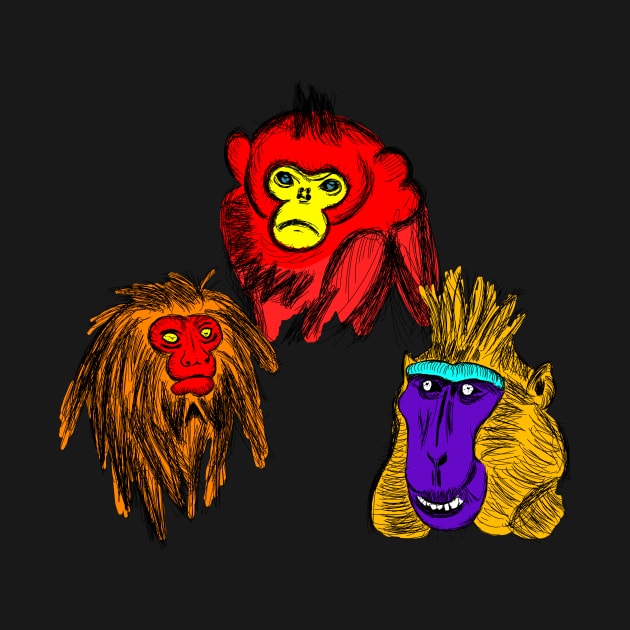AMAZONIA  -  the three monkeys by Diyutaka