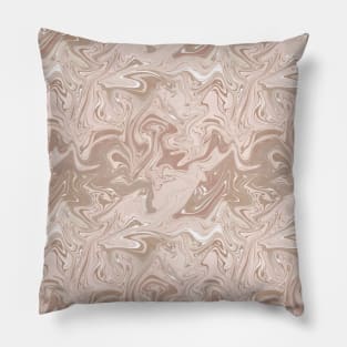 Pastel Brown Silk Marble - Digital Liquid Paint Pillow