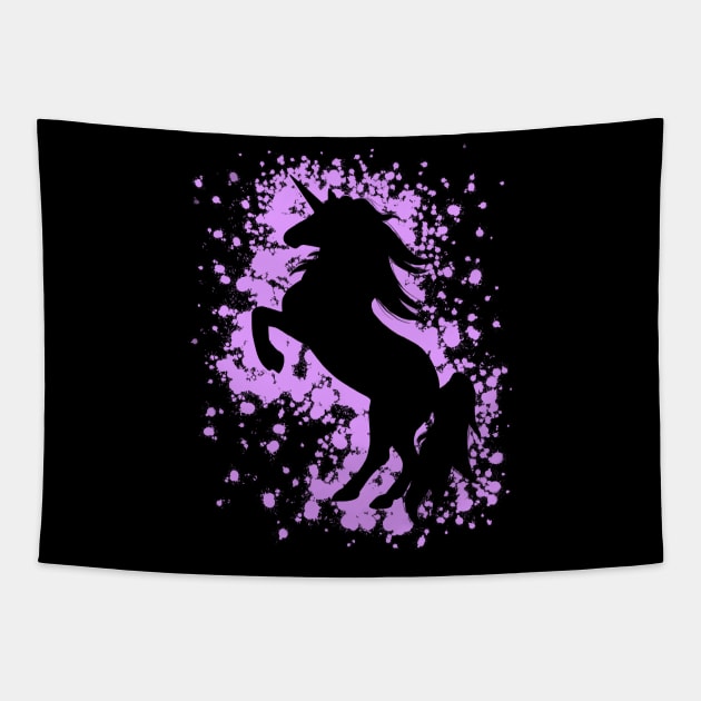 Magical Purple Unicorn Tapestry by Lady Lilac