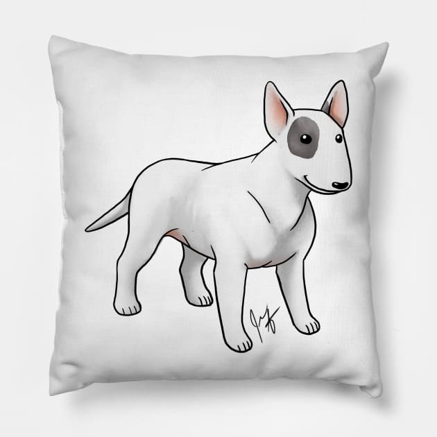Dog - Bull Terrier - Spot Pillow by Jen's Dogs Custom Gifts and Designs