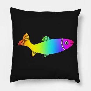 RAINBOW TROUT - Cute Fish in Bright Rainbow Colors Pillow