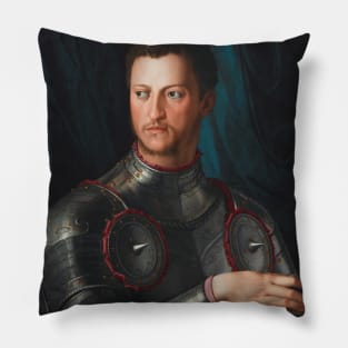 Cosimo I de' Medici in Armour by Agnolo Bronzino Pillow