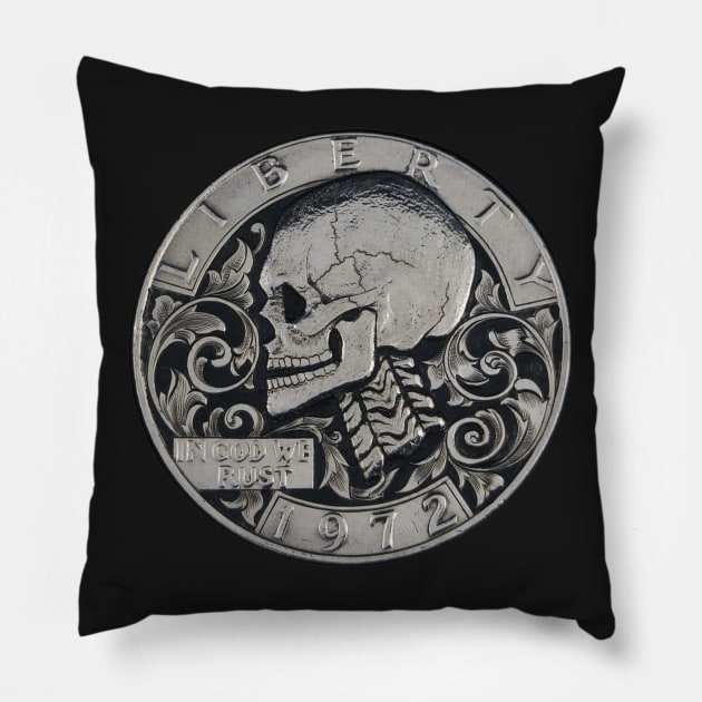 Skull Coin Pillow by MitchelMartin