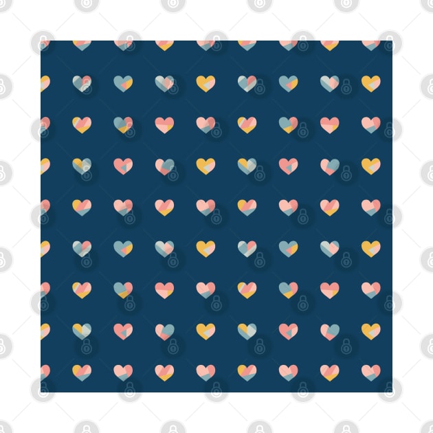 Heart Collage Blue by Sandra Hutter Designs