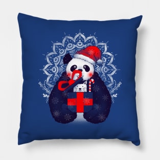 Xmas Panda Ugly Sweater by Tobe Fonseca Pillow