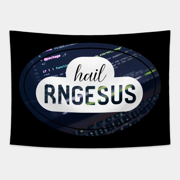 Rng Rngesus Funny Coder Coding Tapestry by yellowpomelo