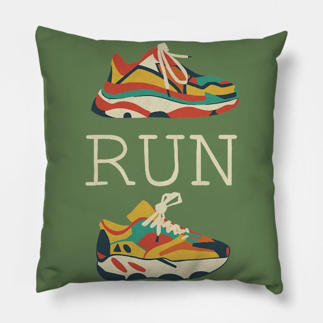 Sneakers run print Pillow by lusam