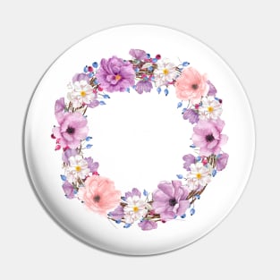 Image: Watercolor, Flower wreath Pin