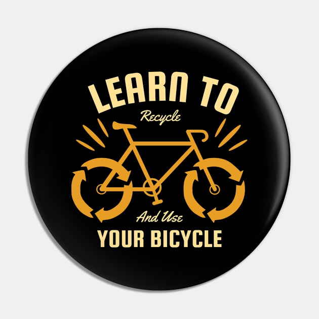 Learn to Recycle and Use Your Bicycle Pin by MZeeDesigns