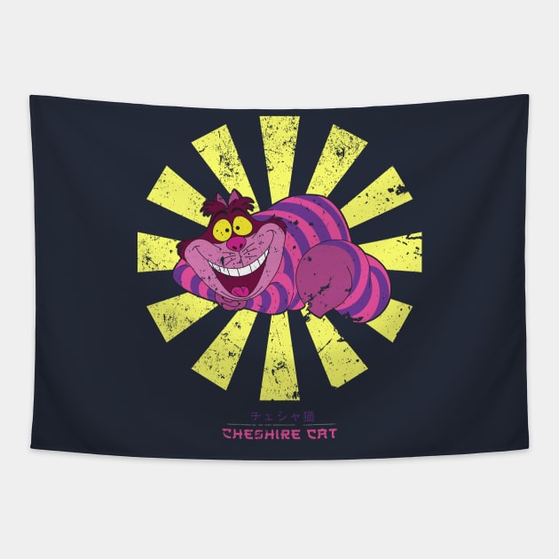 Cheshire Cat Retro Japanese Tapestry by Nova5