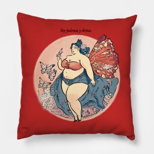 Soy poderosa y divina (Spanish text and no background option) Pillow