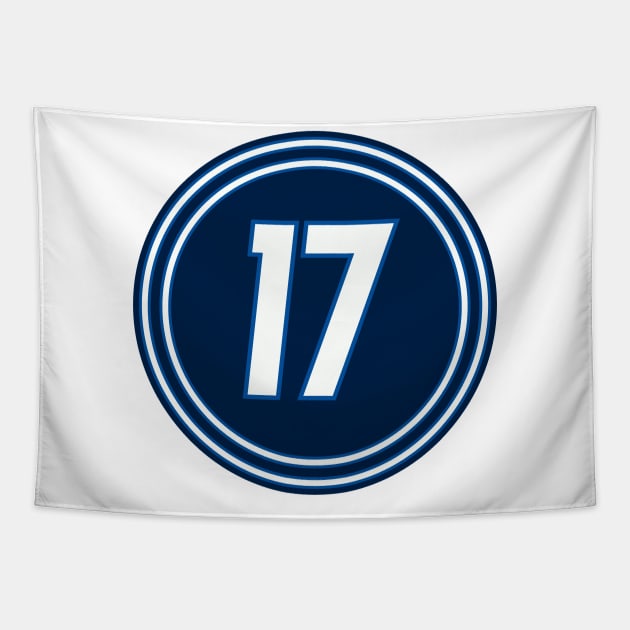 Adam Lowry Number 17 Jersey Winnipeg Jets Inspired Tapestry by naesha stores