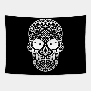 white sugar skull Tapestry