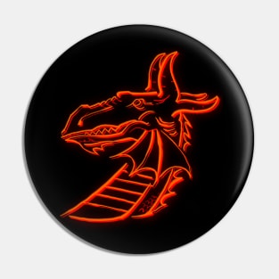 Neon red dragn Pin