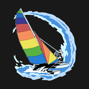 Sailboat Sailing Gift Design Vintage Sailor Ocean Wave Tee T-Shirt