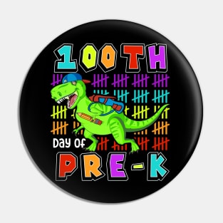 100th Day Of Pre-K, Cute Dinosaur Student Teacher Pin