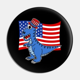 4th July T-Rex American Flag Dinosaur Pin