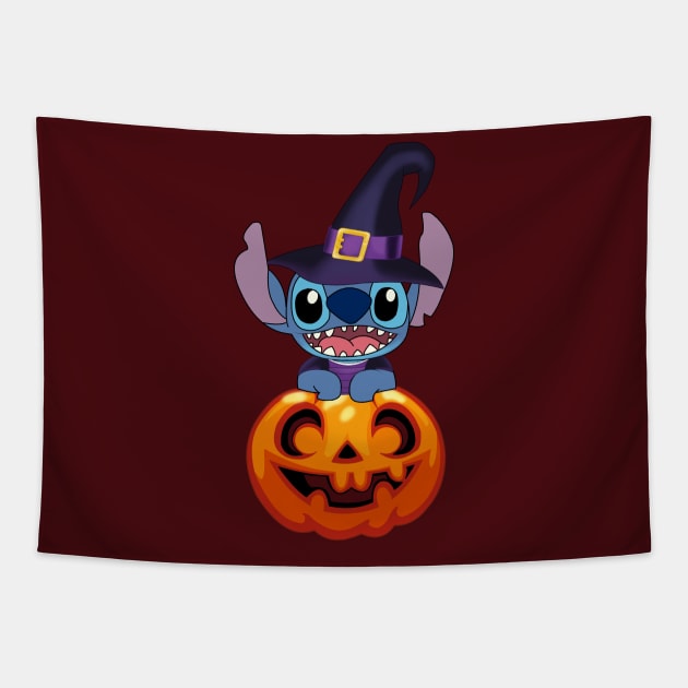 Stitch Pumpkin Tapestry by Nykos