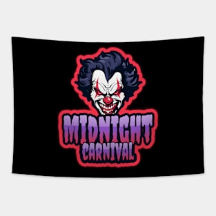 Midnight Carnival Spooky Clown Tapestry