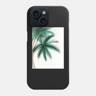 WHITE GRGEEN PALM DECO PRINT TROPICAL ART PRINT EXOTIC TROPICAL DESIGN Phone Case