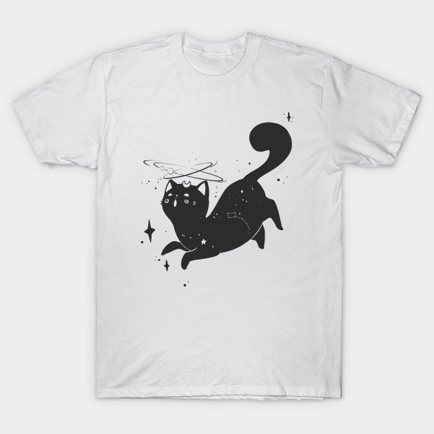 Kawaii Star Kitty Black Cat Cat T Shirt Teepublic Uk