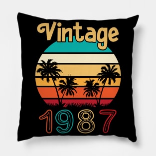 Summer Vintage 1987 Happy Birthday 33 Years Old To Me You Papa Nana Dad Mom Husband Wife Pillow