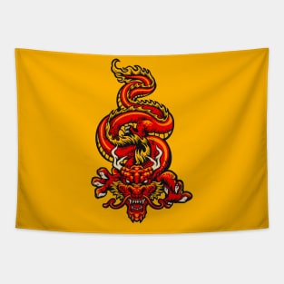 Retro Japanese Dragon Tapestry