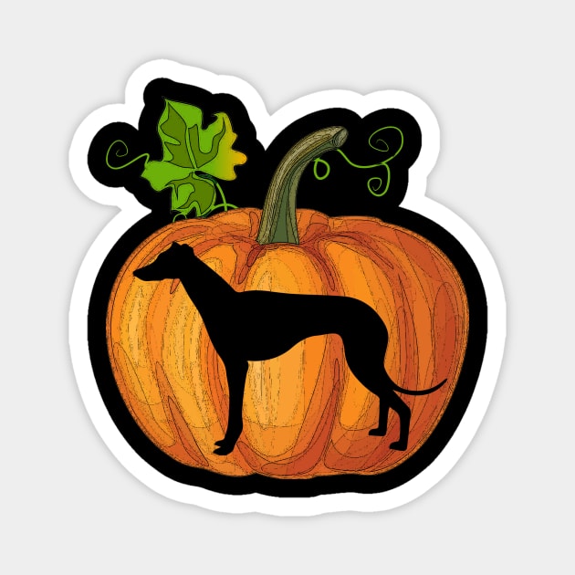 Greyhound in pumpkin Magnet by Flavie Kertzmann