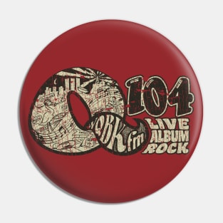 Q104 FM Live Album Rock 1972 Pin