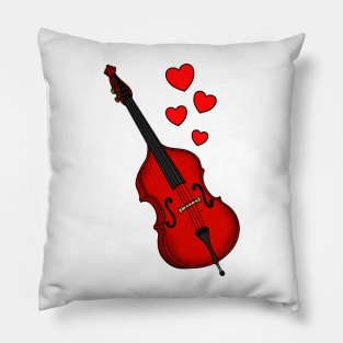 Double Bass Valentines Bassist Wedding Musician Pillow