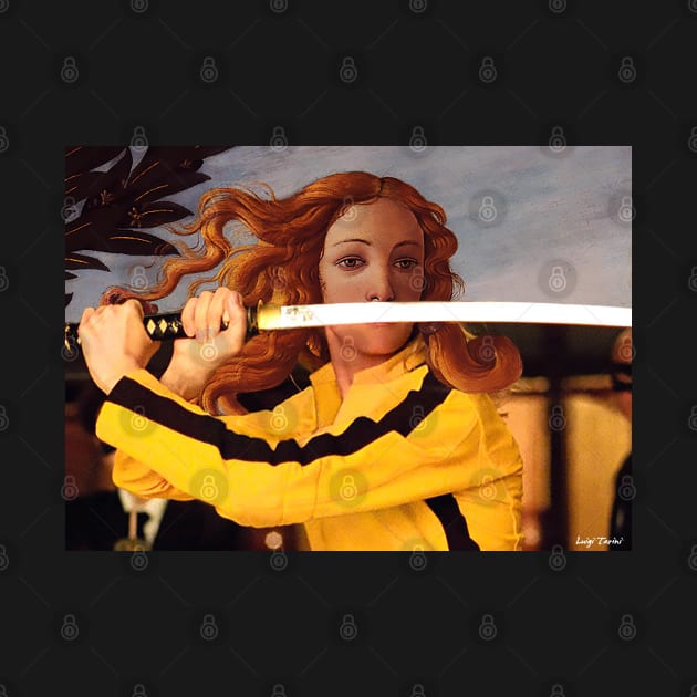 Venus by Sandro Botticelli and Beatrix Kiddo in Kill Bill by luigi-tarini