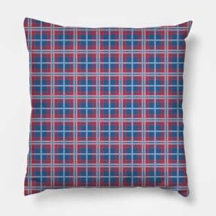 Red, White, and Blue Plaid Stripes Pillow