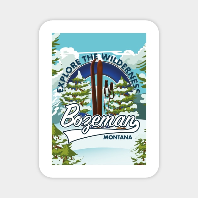 Bozeman Montana ski logo Magnet by nickemporium1