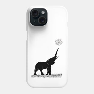 Elefant Holding Dandelion Phone Case